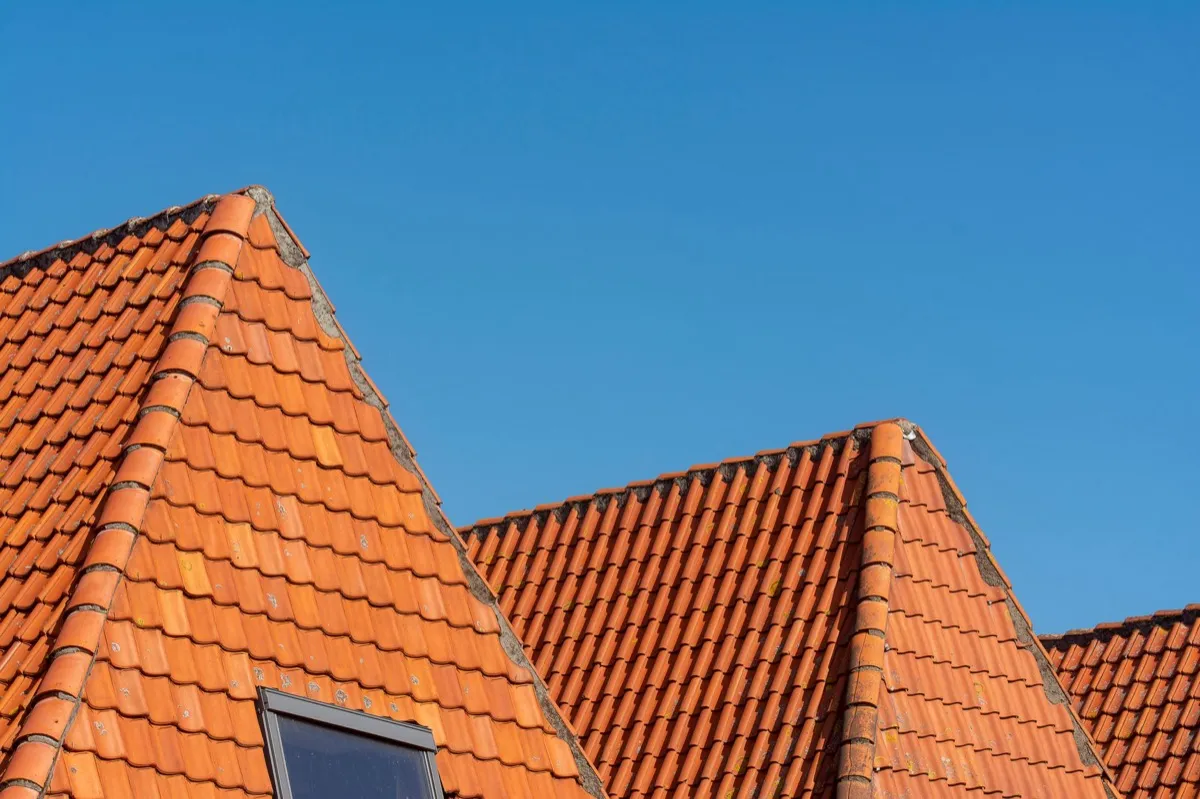 Clay barrel tile rooflines on homes in Broken Arrow, OK
